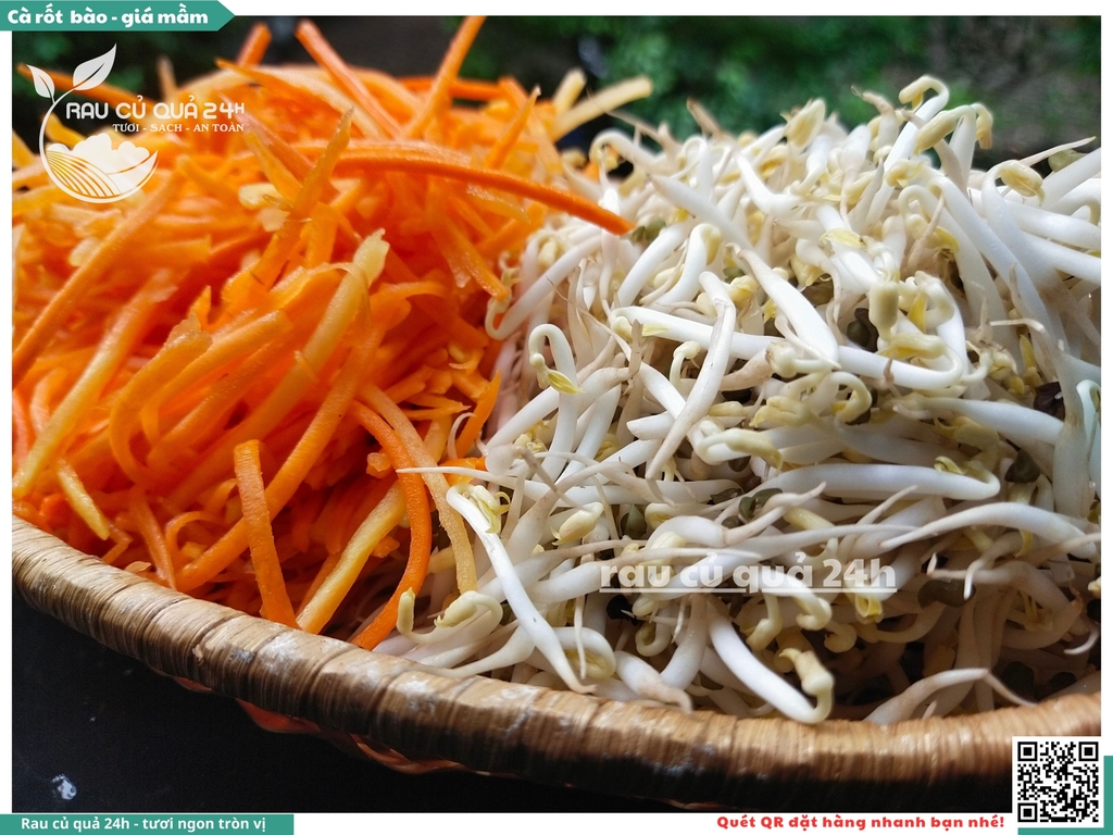 Set cà rốt bào sợi - giá mầm khoảng 400g
