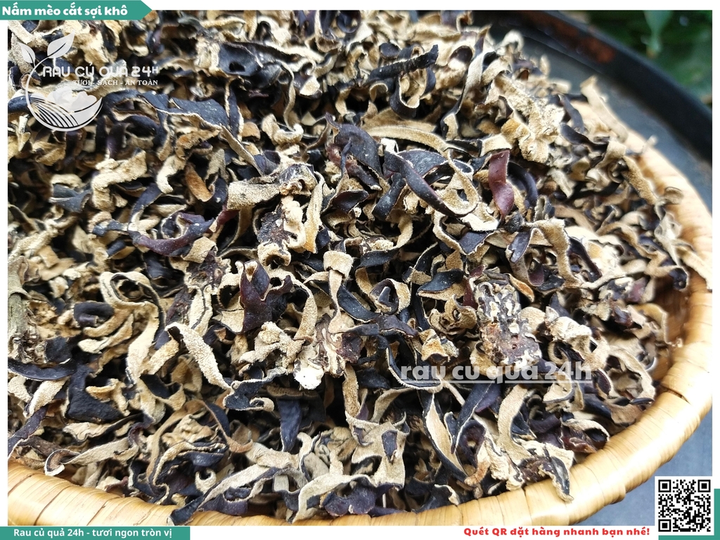 Nấm mộc nhĩ (Nấm mèo khô) cắt sợi khoảng 45g