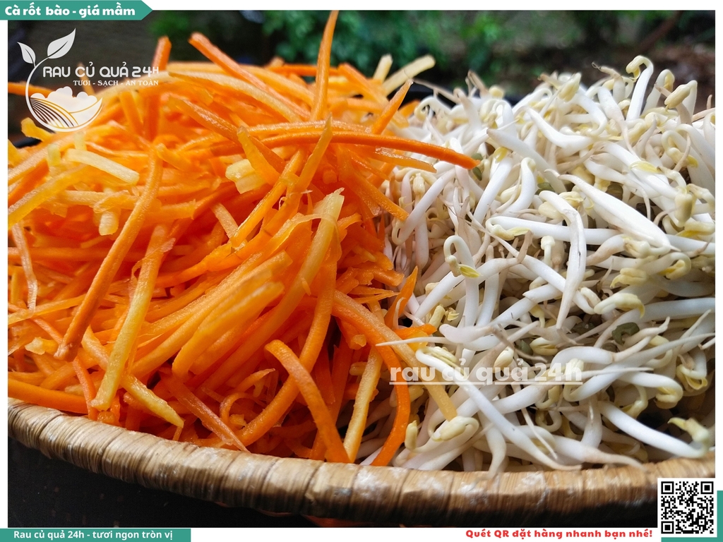 Set cà rốt bào sợi - giá mầm khoảng 400g