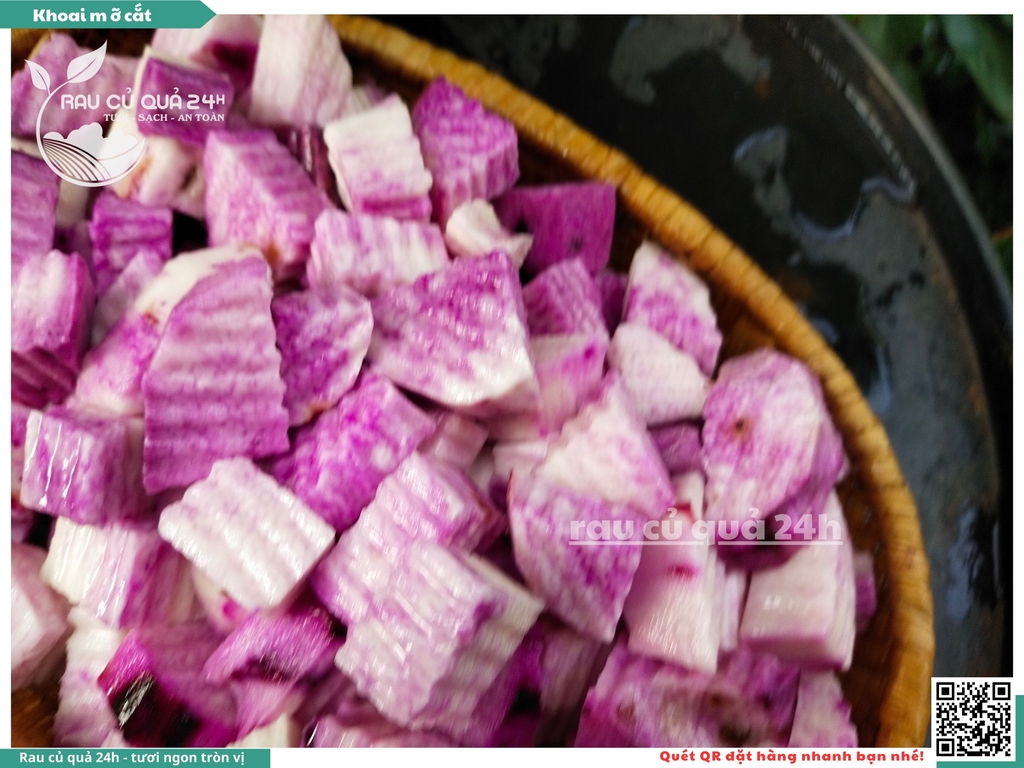 Khoai mỡ cắt khoảng 300 - 500g