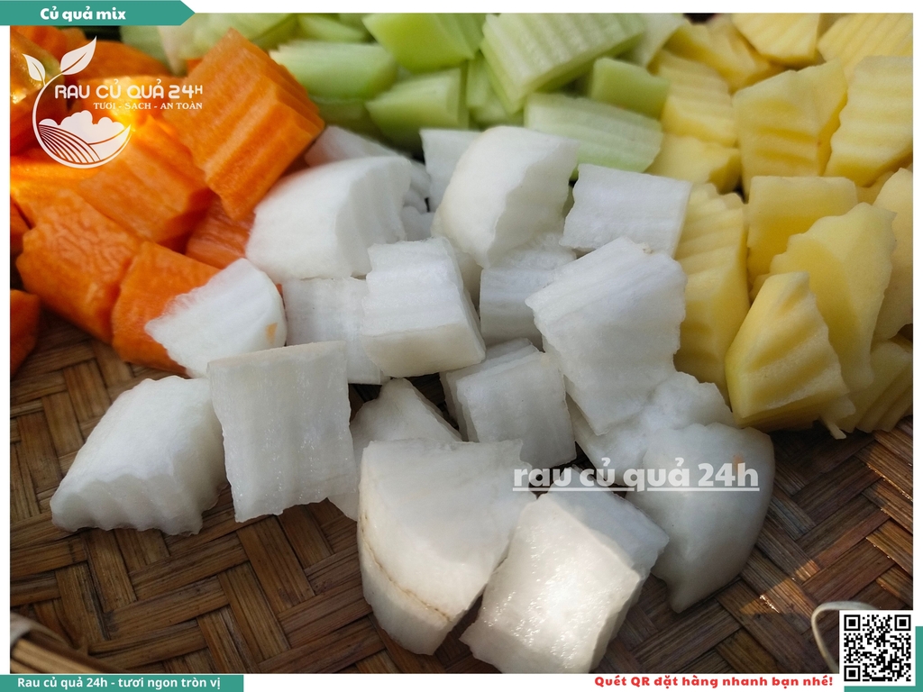 Combo củ quả mix khoảng 350 - 400g