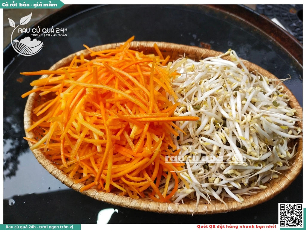 Set cà rốt bào sợi - giá mầm khoảng 400g