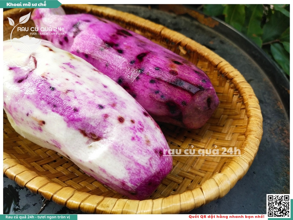 Khoai mỡ sơ chế khoảng 300 - 500g