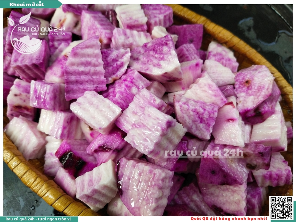 Khoai mỡ cắt khoảng 300 - 500g