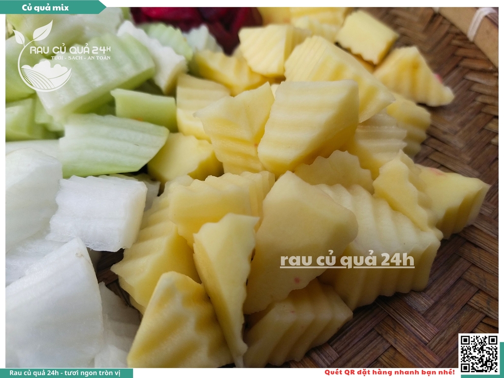 Combo củ quả mix khoảng 350 - 400g