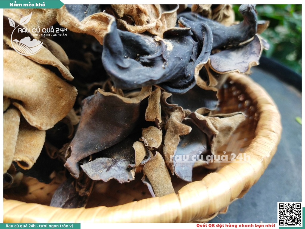 Nấm mộc nhĩ (Nấm mèo khô) khoảng 45g