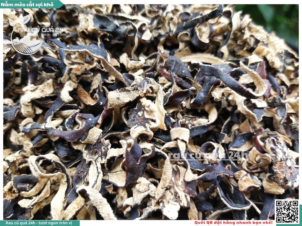 Nấm mộc nhĩ (Nấm mèo khô) cắt sợi khoảng 45g