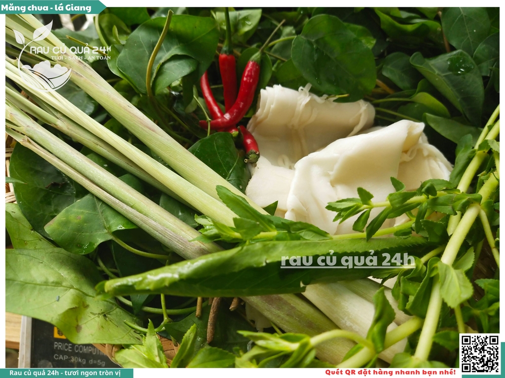 Combo măng chua - lá giang khoảng 300 - 400g