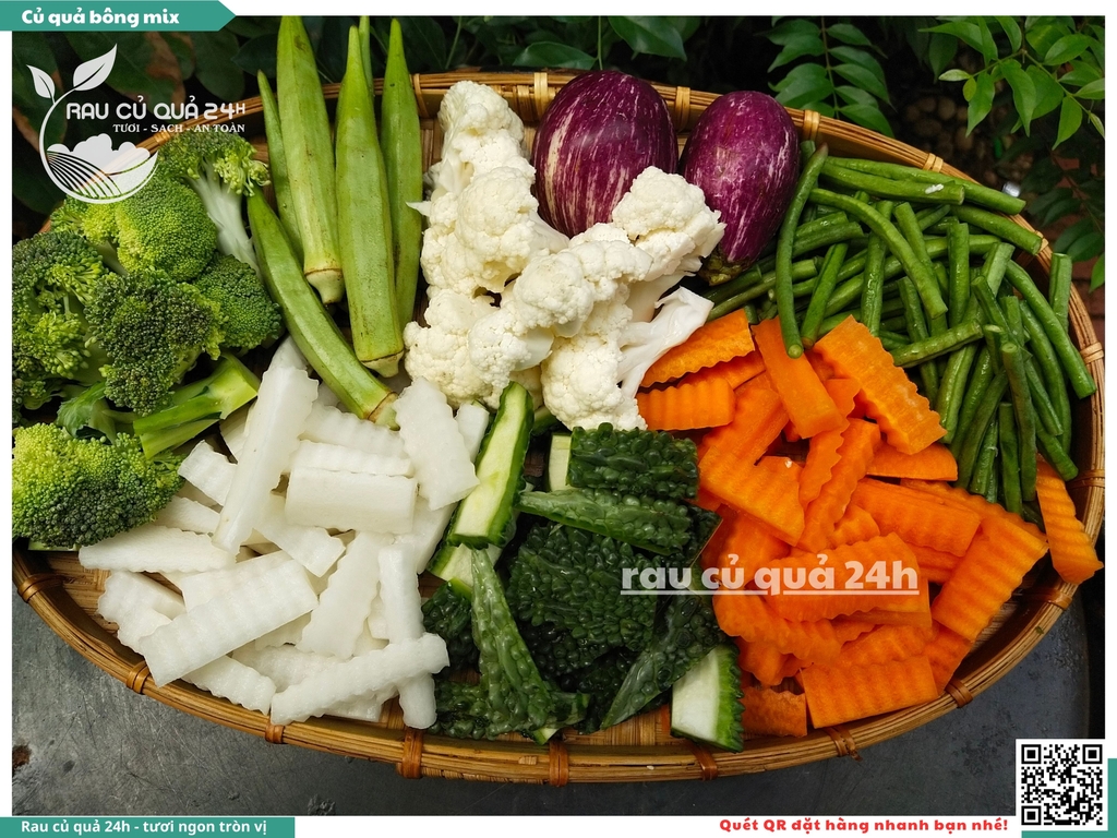 Combo củ quả bông mix khoảng 350 - 500g