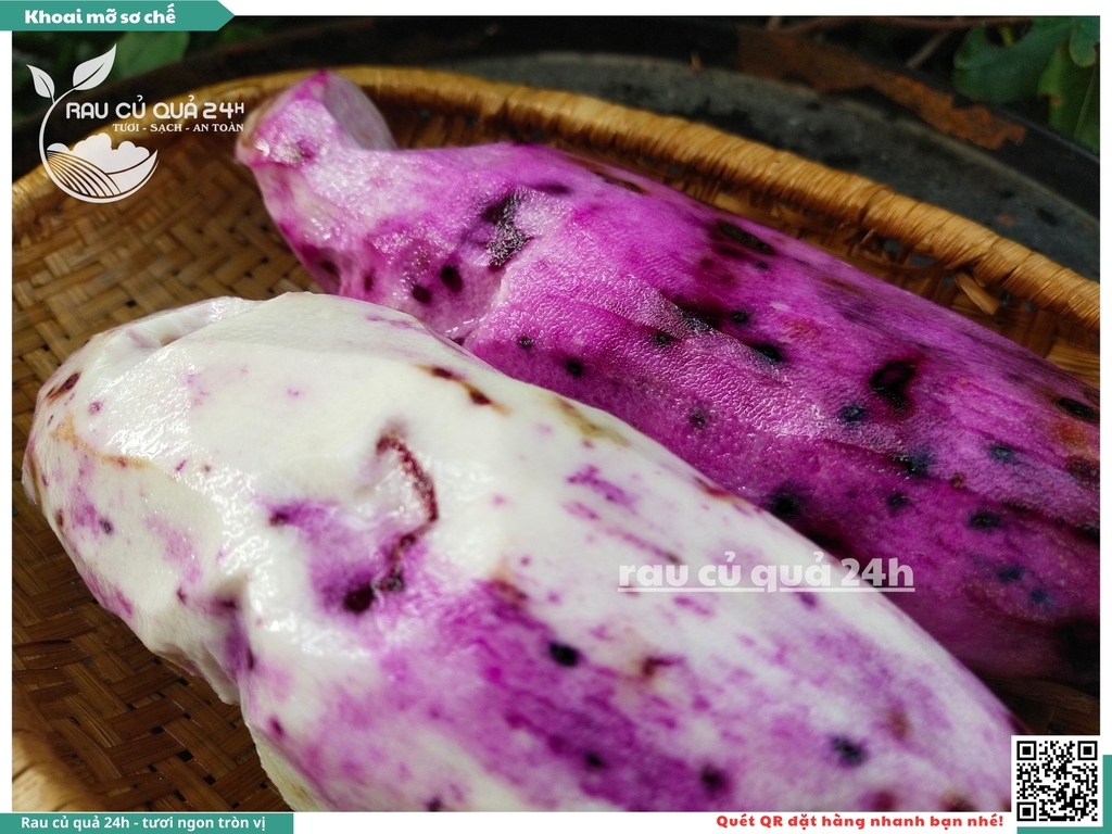 Khoai mỡ sơ chế khoảng 300 - 500g