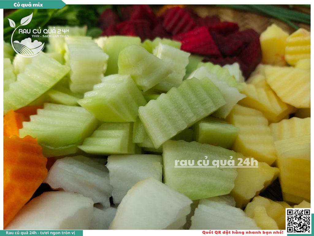 Combo củ quả mix khoảng 350 - 400g