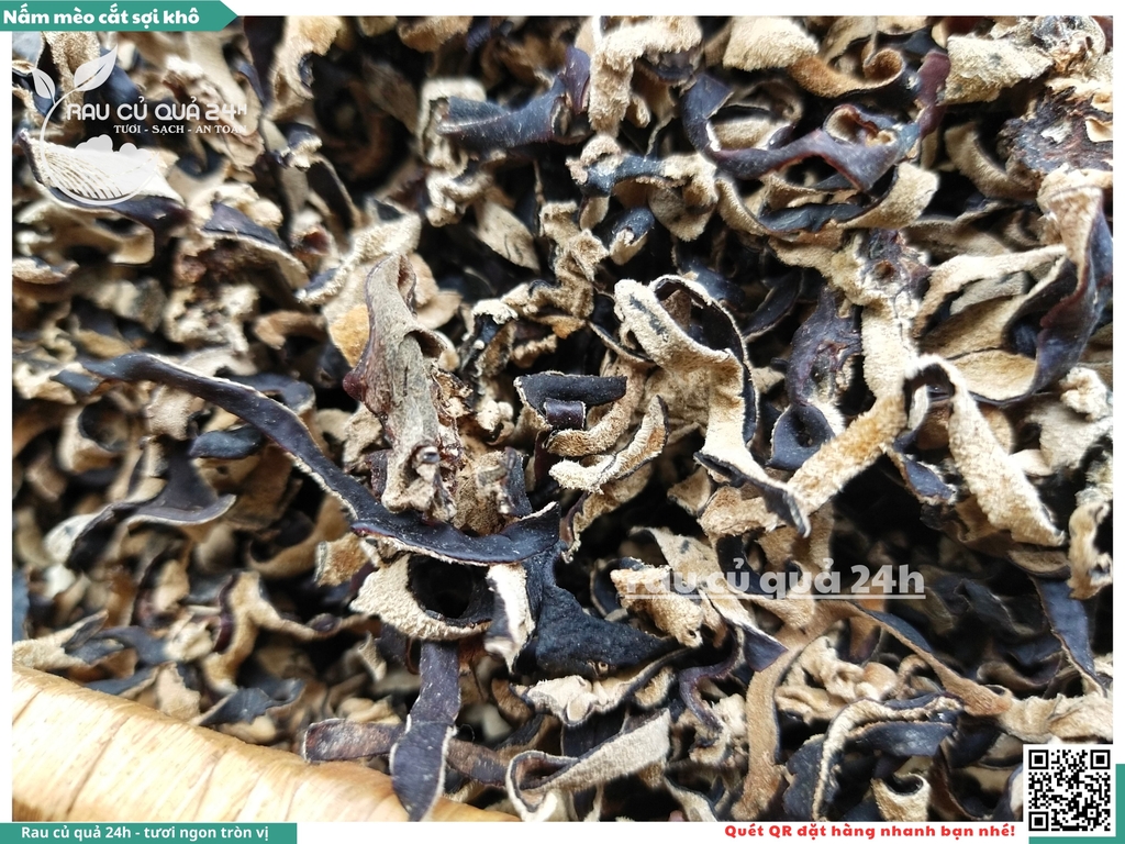 Nấm mộc nhĩ (Nấm mèo khô) cắt sợi khoảng 45g