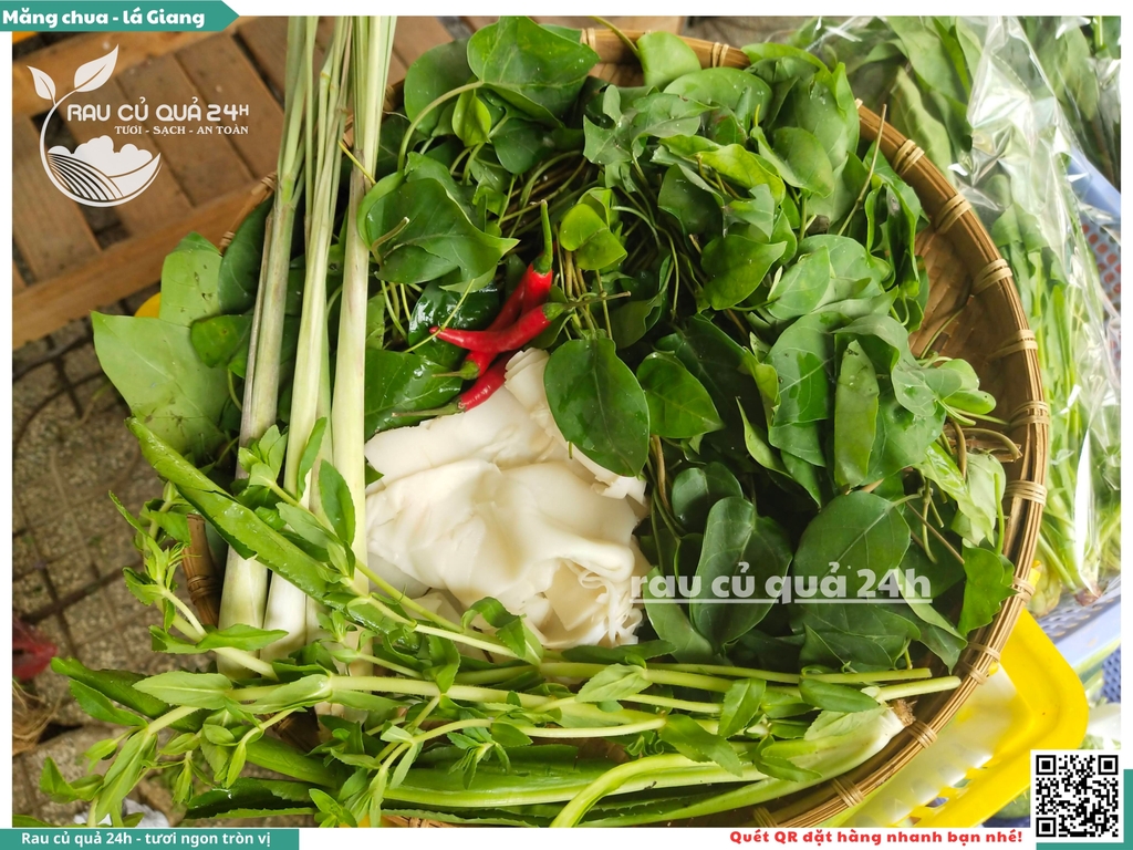 Combo măng chua - lá giang khoảng 300 - 400g