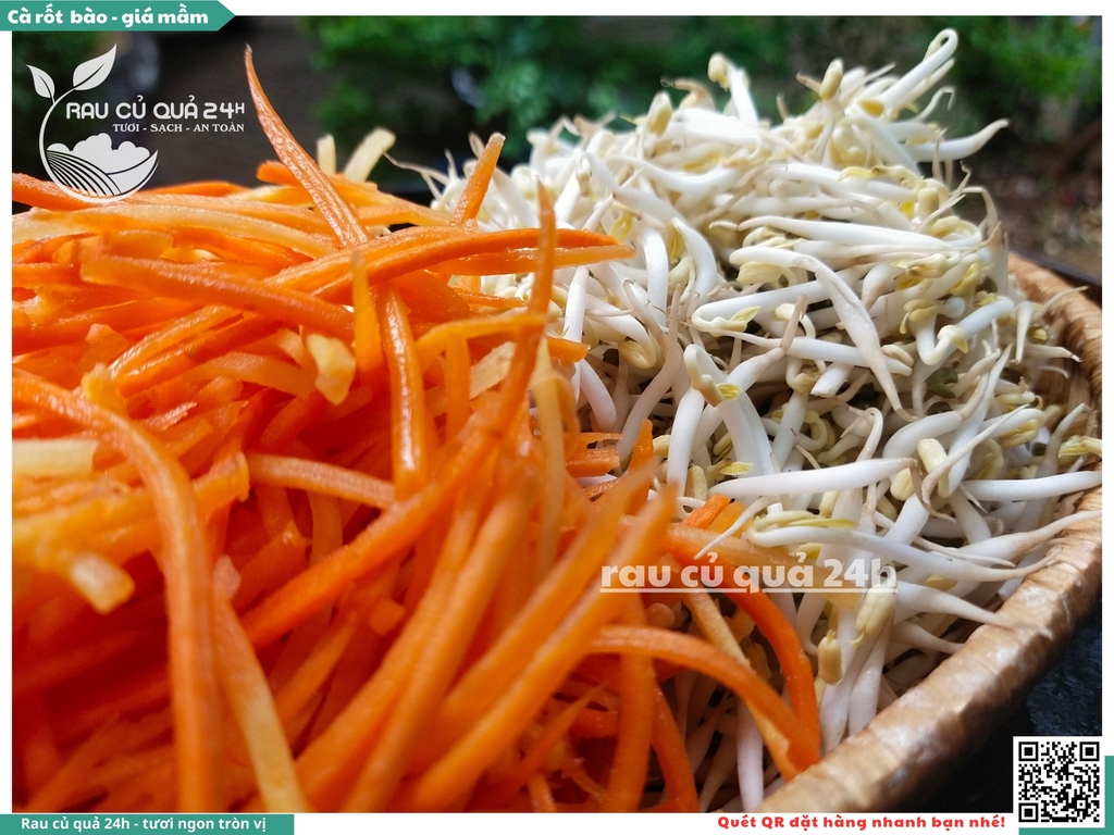 Set cà rốt bào sợi - giá mầm khoảng 400g