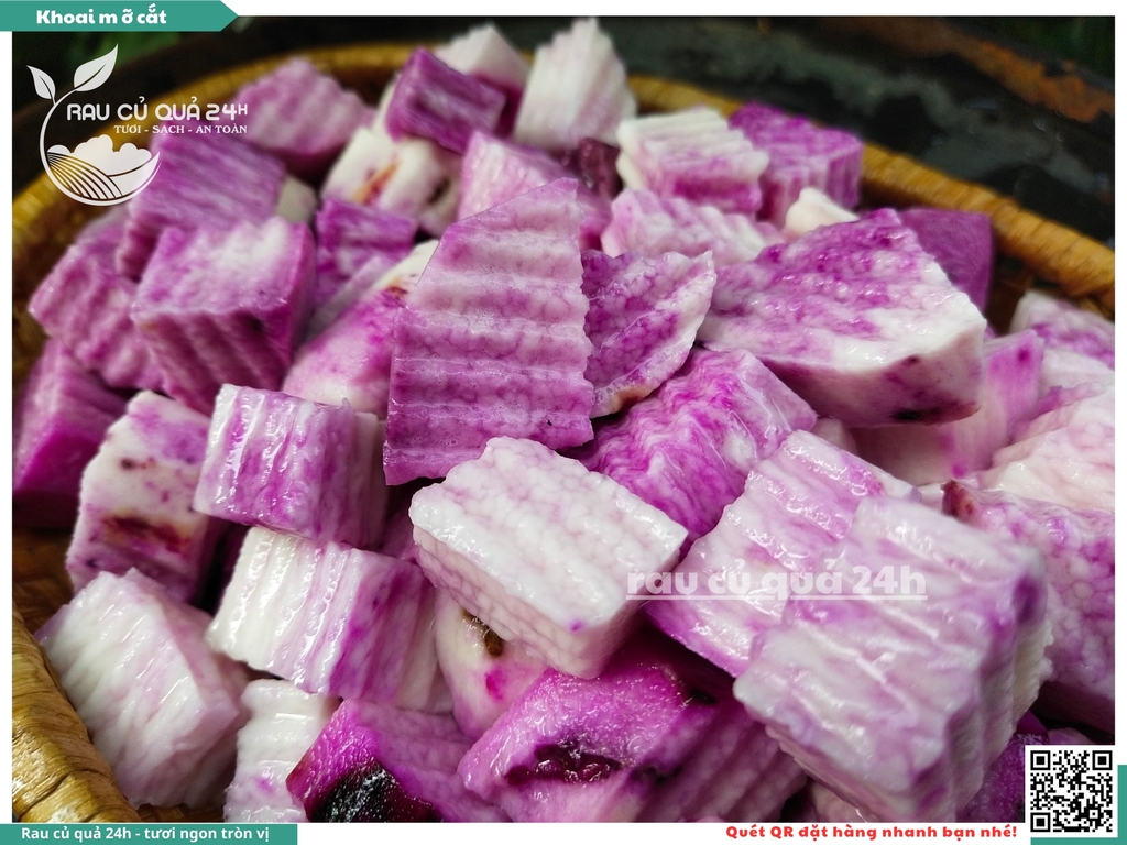 Khoai mỡ cắt khoảng 300 - 500g