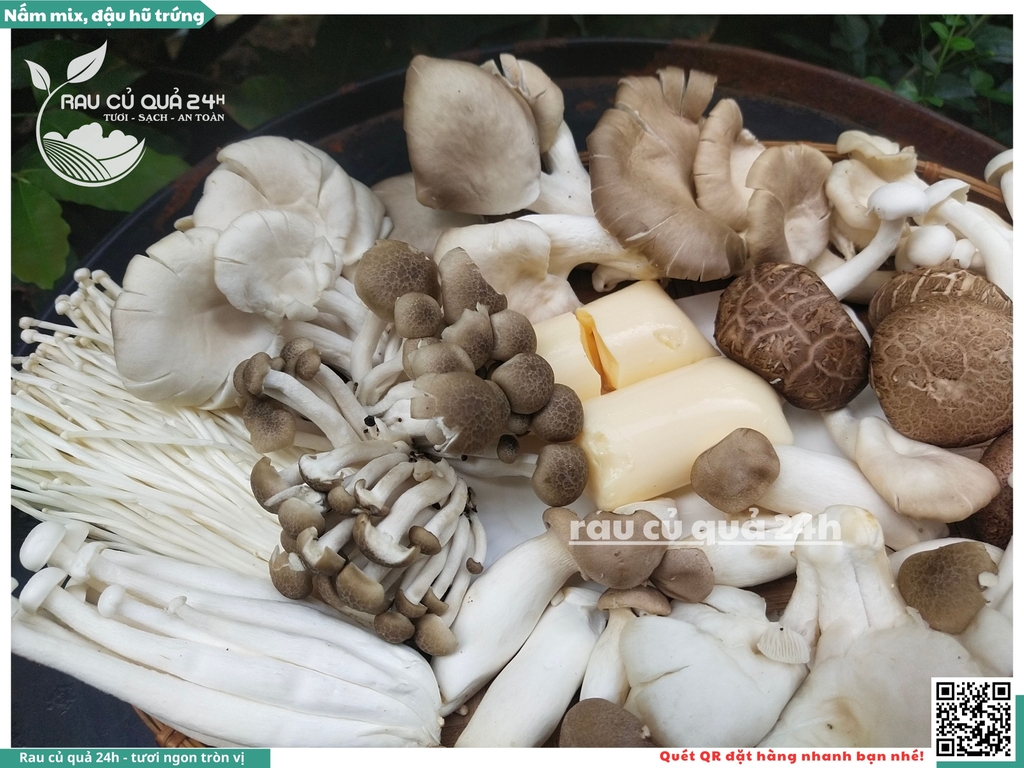 Nấm mix, đậu hũ trứng