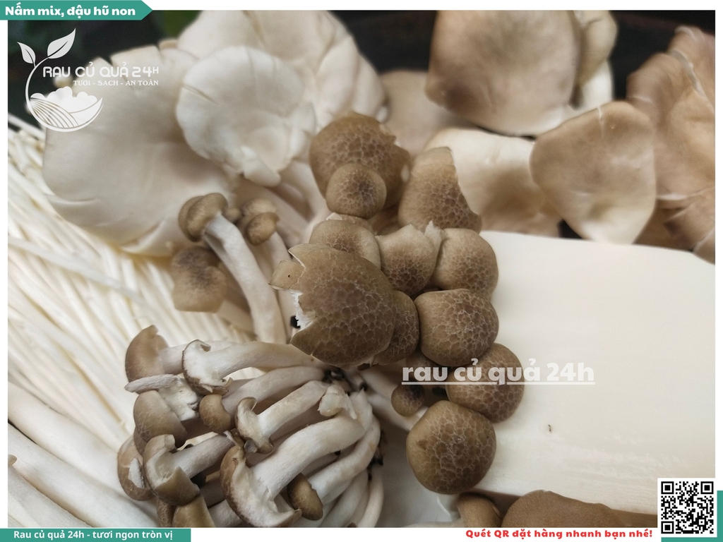 Nấm mix, đậu hũ non