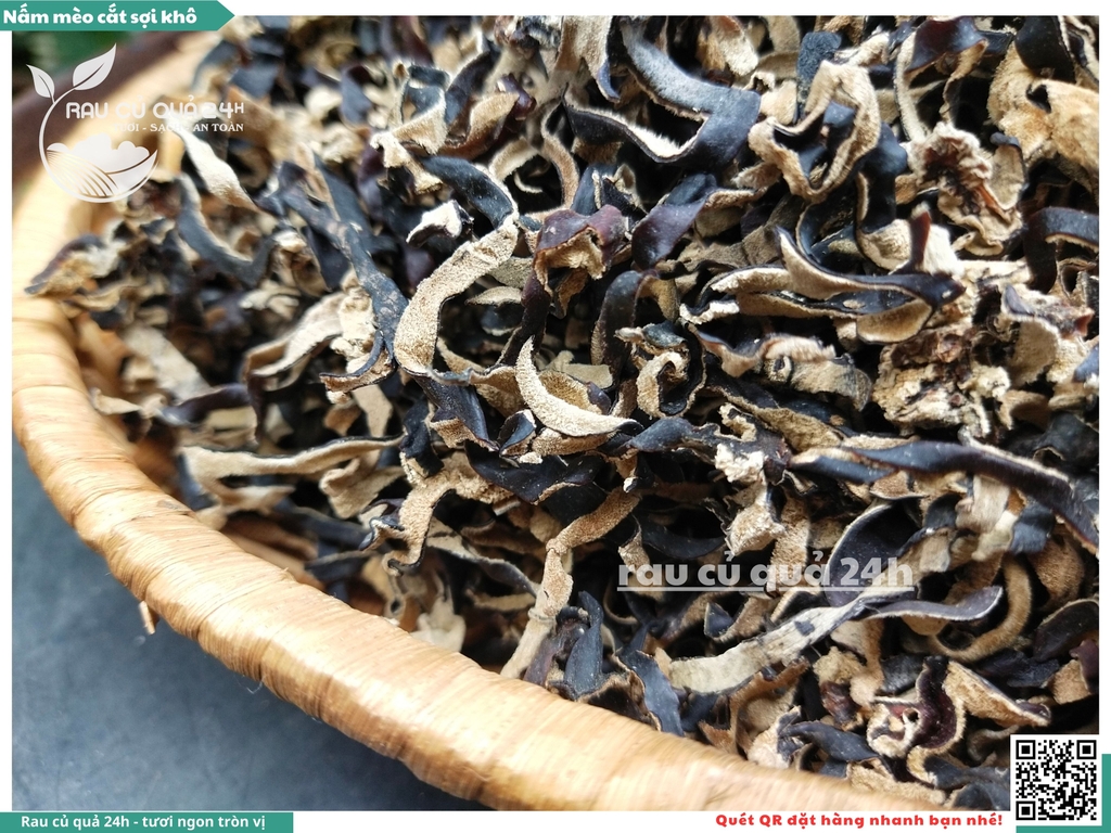 Nấm mộc nhĩ (Nấm mèo khô) cắt sợi khoảng 45g