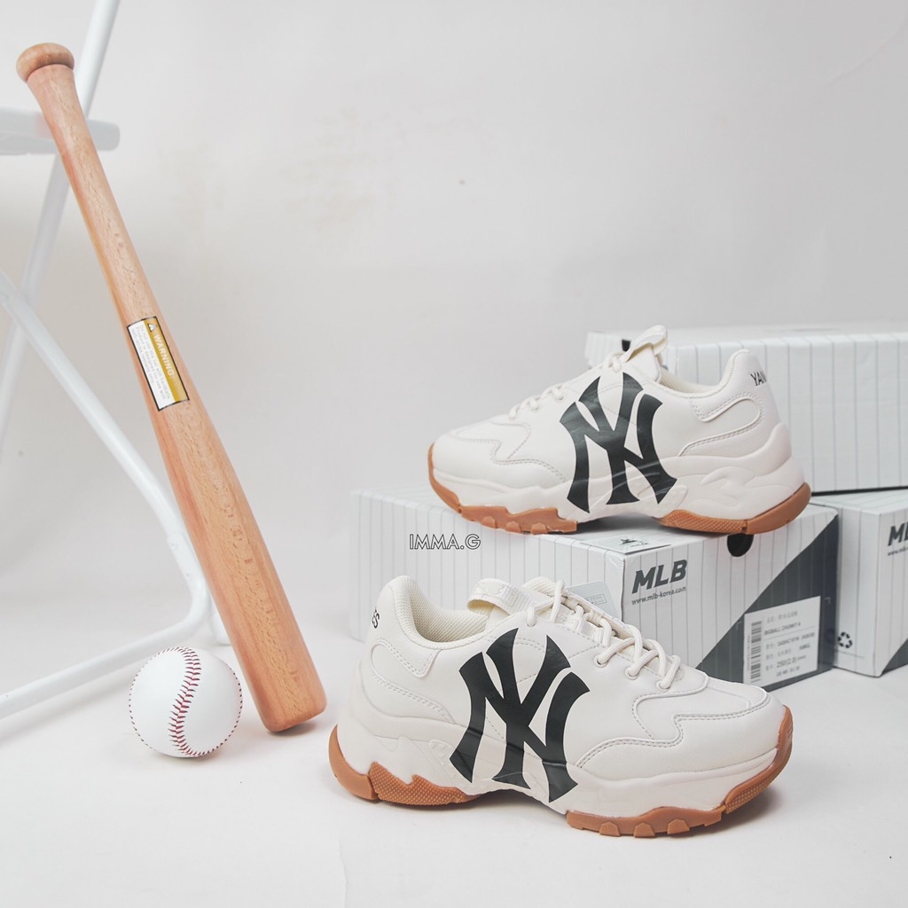 Hàng Real Giày Sneaker MLB BigBall Chunky NY Chữ Đen Đế Gum  Fox Sneaker   MLB New Era Authentic  Sale Up To 70