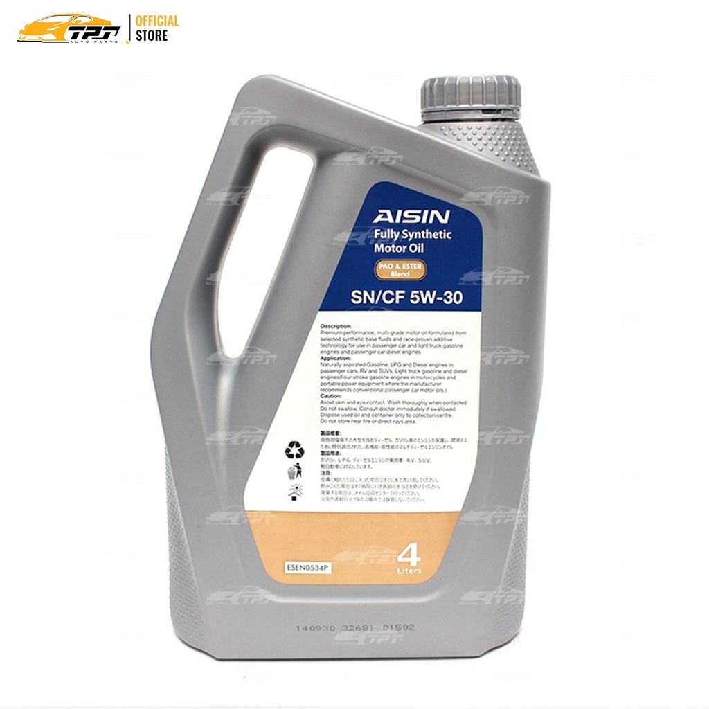 5W-30 SN/CF Nhớt Động Cơ Pao & Ester Blend Fully ESEN0534P [4 Lít] AISIN - Japan