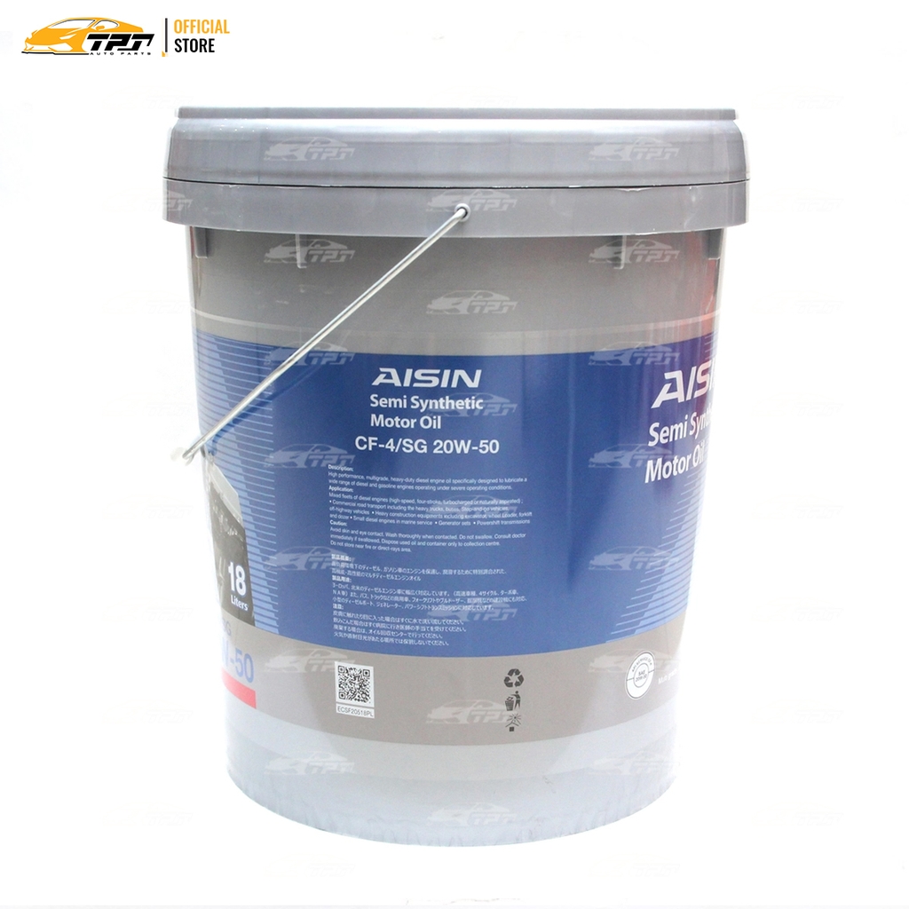 20W-50 CF4/SG Nhớt Động Cơ Semi Synthetic ECSF20518PL [18 Lít] AISIN - Japan