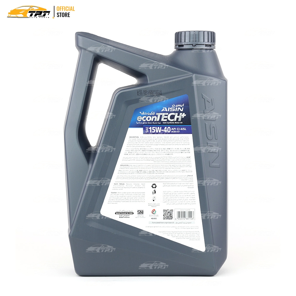 15W-40 CI4/SL Nhớt Động Cơ Semi Synthetic ECSI1544PN [4 Lít] AISIN - Japan