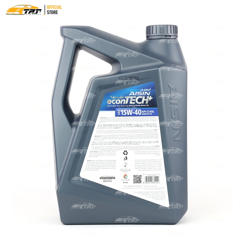 15W-40 CI4/SL Nhớt Động Cơ Semi Synthetic ECSI1546PN [6 Lít] AISIN - Japan