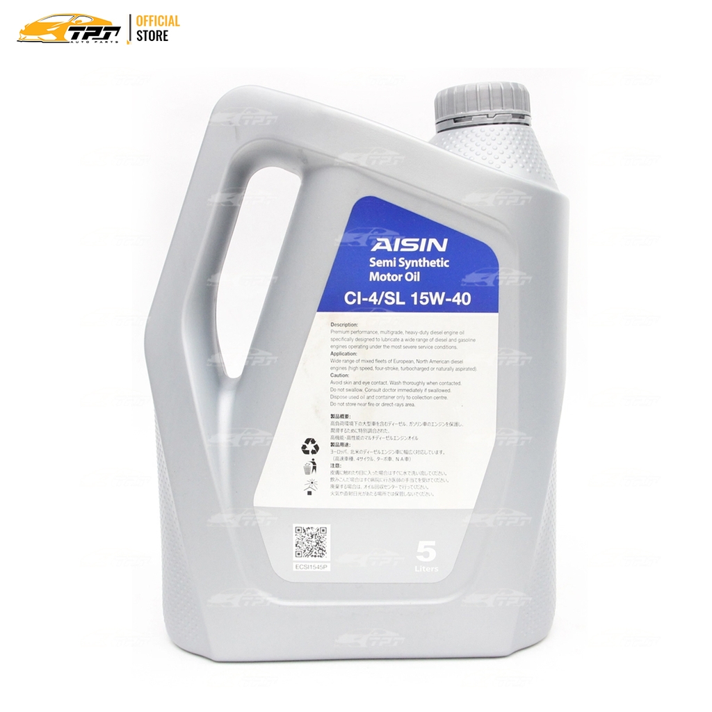 15W-40 CI4/SL Nhớt Động Cơ Semi Synthetic ECSI1545P [5 Lít] AISIN - Japan
