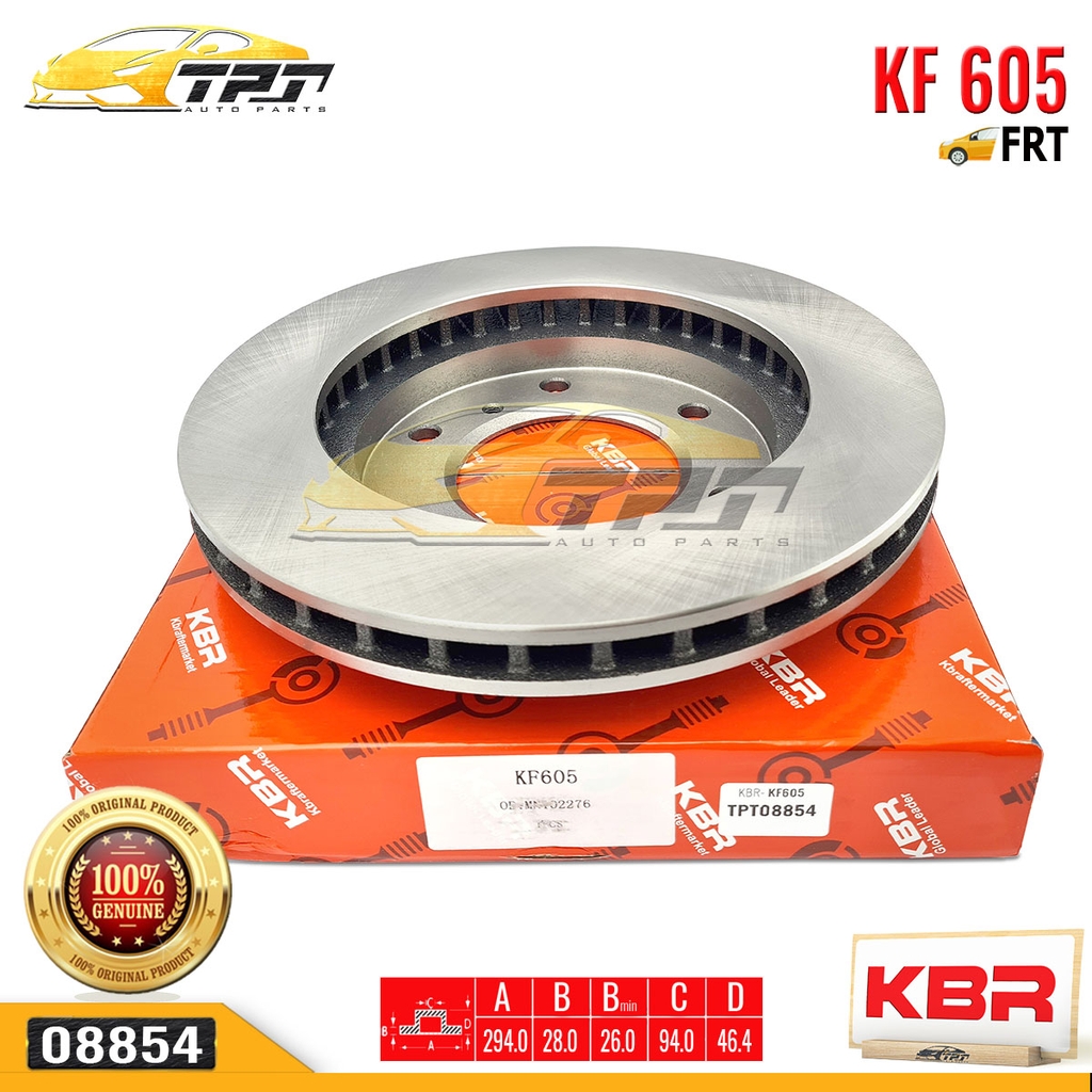 KF605 Đĩa Thắng Trước Mitsubishi ZINGER TRITON 05- [294.0 mm] KBR - Taiwan