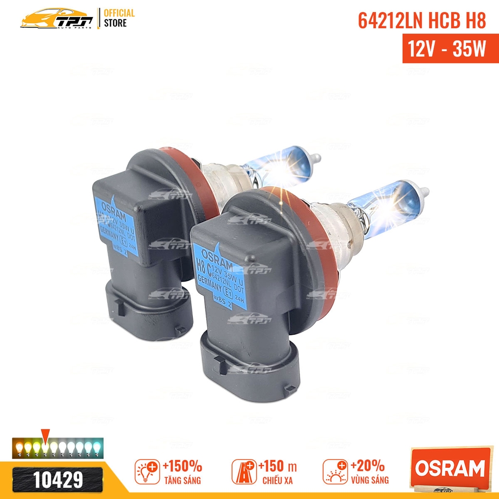 64212NL HCB Bóng Đèn Halogen Tăng Sáng 150% H8 [12V - 35W] Hộp = 2 Cái OSRAM - Germany