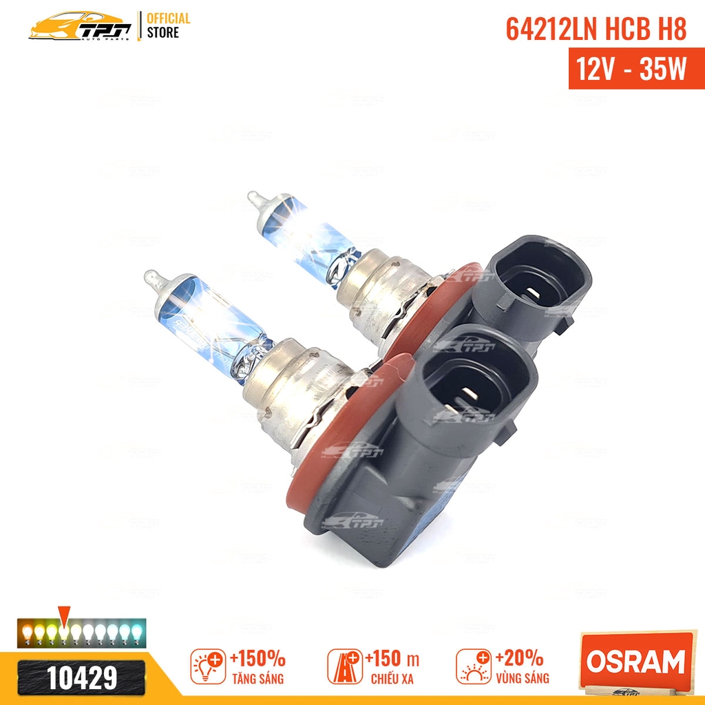 64212NL HCB Bóng Đèn Halogen Tăng Sáng 150% H8 [12V - 35W] Hộp = 2 Cái OSRAM - Germany