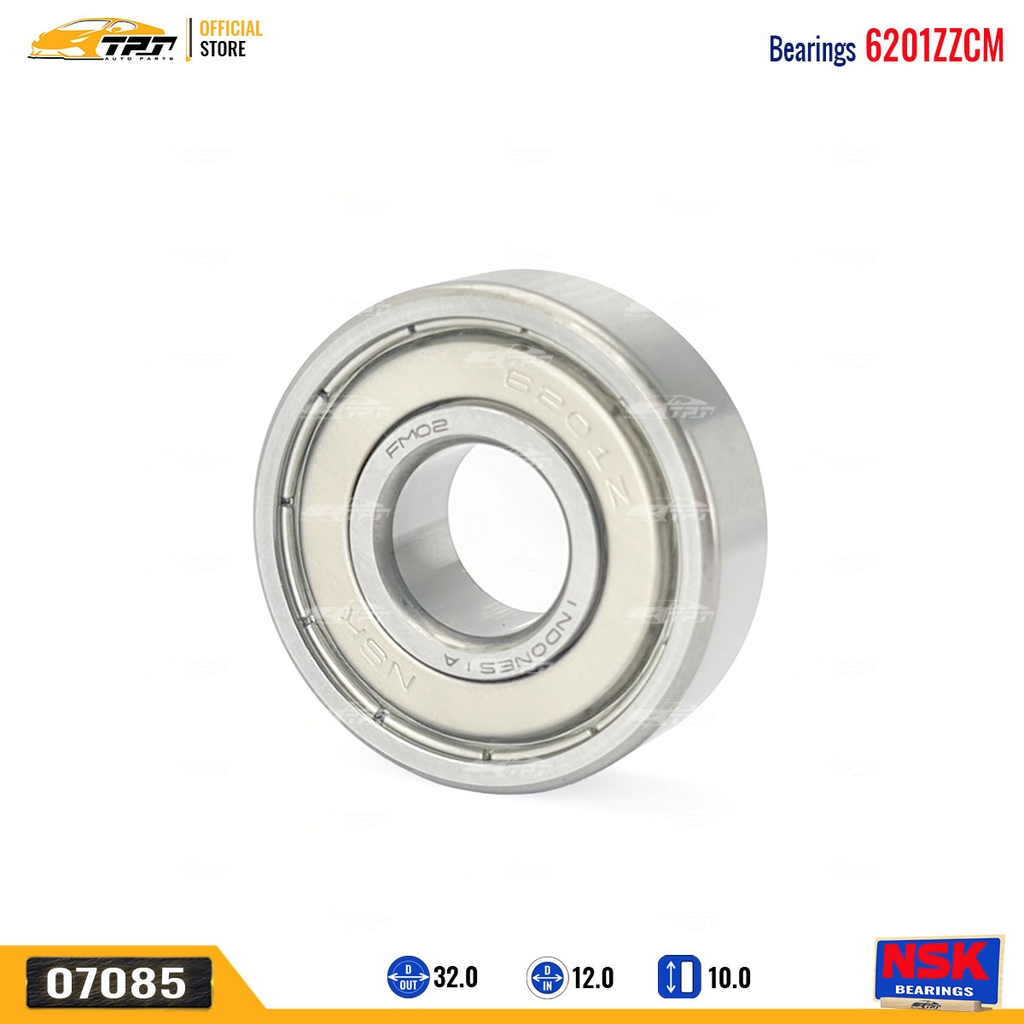 6201Z Bạc Đạn Bánh Đà Toyota FORTUNER - INNOVA (Mặt Sắt) [12 x 32 x 10] NSK - Japan