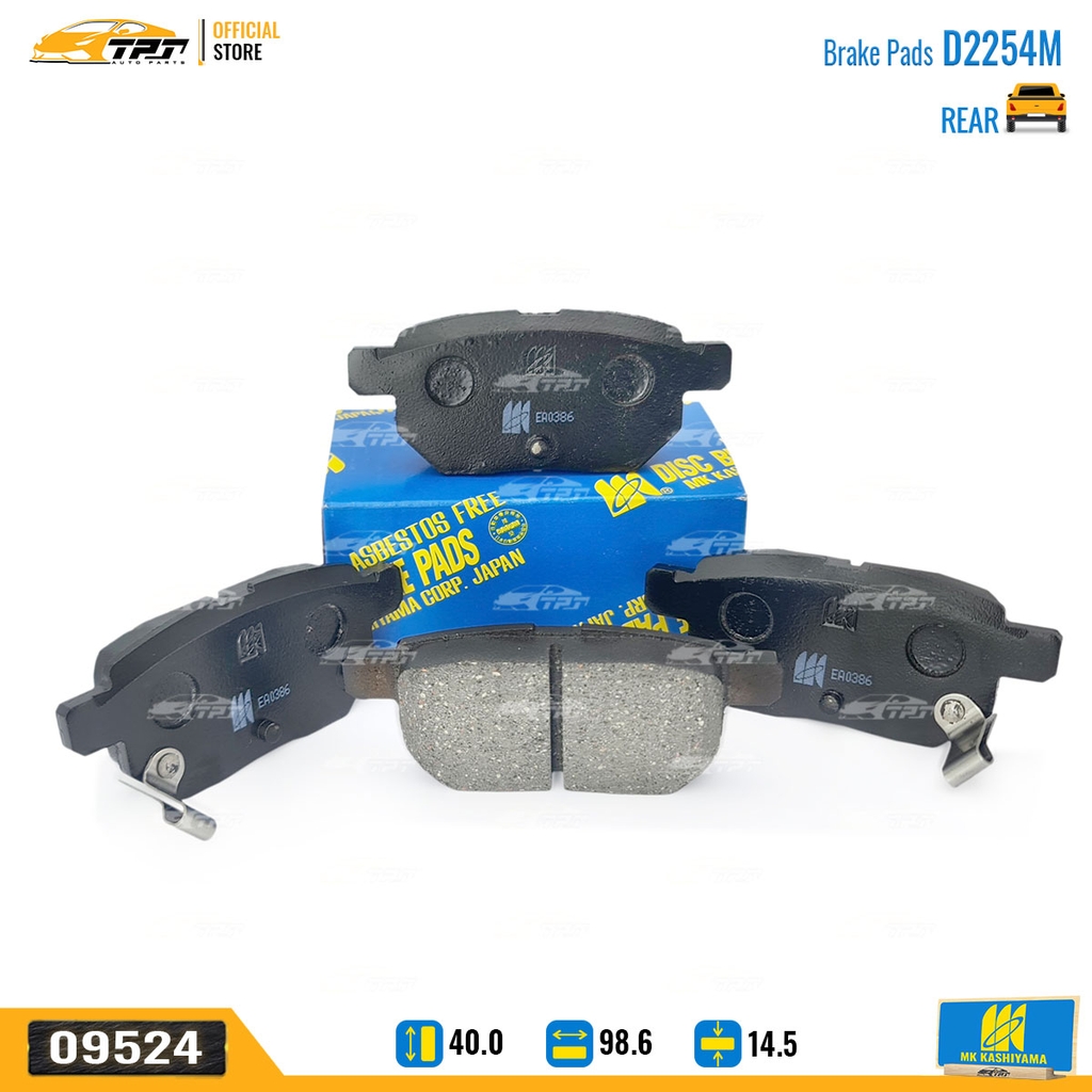 D2254M Bố Thắng - Má Phanh SAU Toyota VIOS VN 1.5 07- YARIS 1.0 1.5 05- ALTIS VN 1.8 2.0 1.6 08- MK Kashiyama - Japan