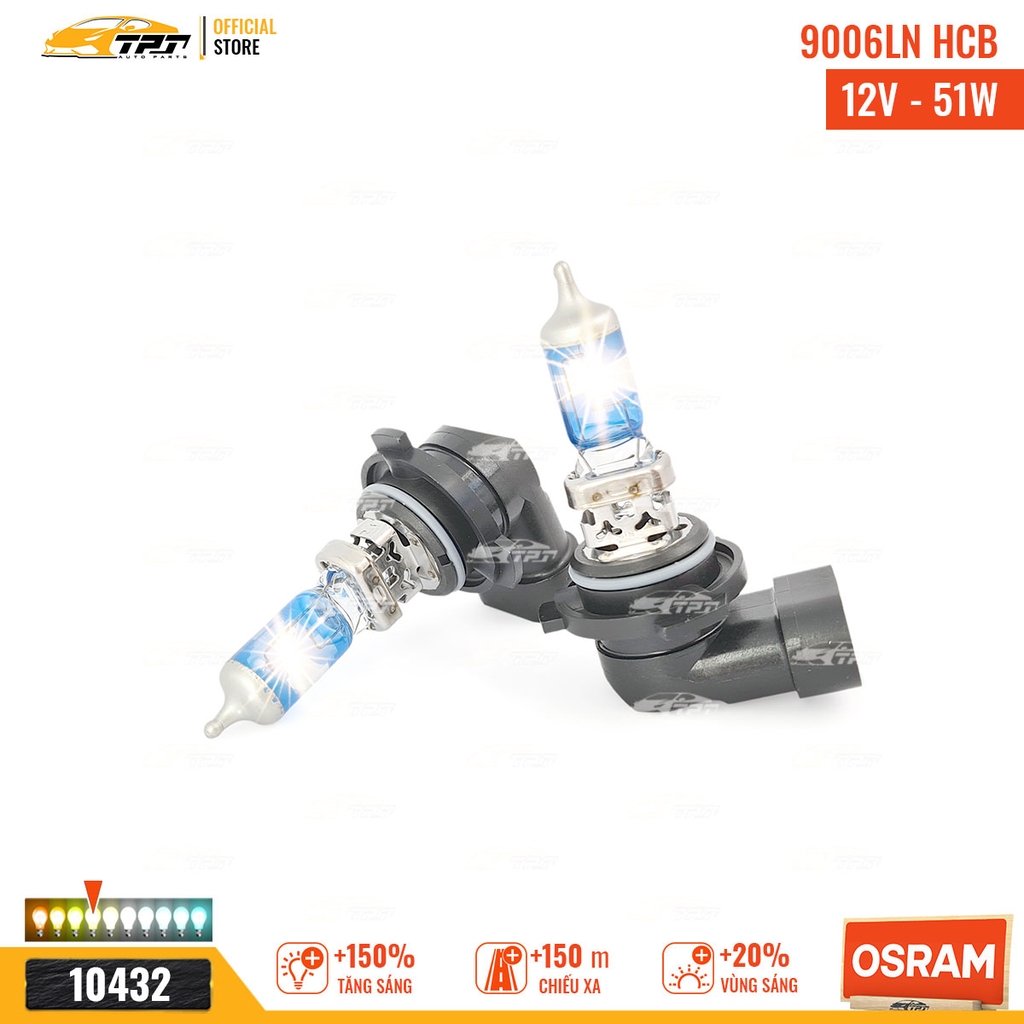 9006NL HCB Bóng Đèn Halogen Tăng Sáng 150% HB4 9006 [12V - 51W] Hộp = 2 Cái OSRAM - Germany