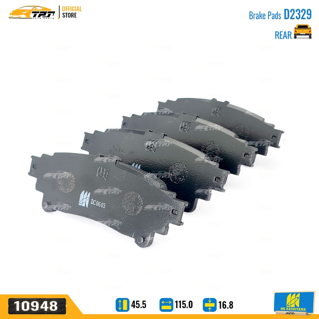 D2329 Bố Thắng - Má Phanh SAU Toyota FORTUNER 17- MK Kashiyama - Japan