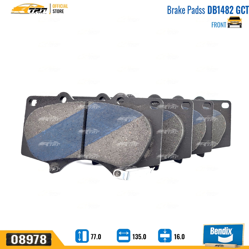 DB1482 GCT Bố Thắng - Má Phanh TRƯỚC Toyota FORTUNER 05-11 HILUX 01-11 Bendix - USA