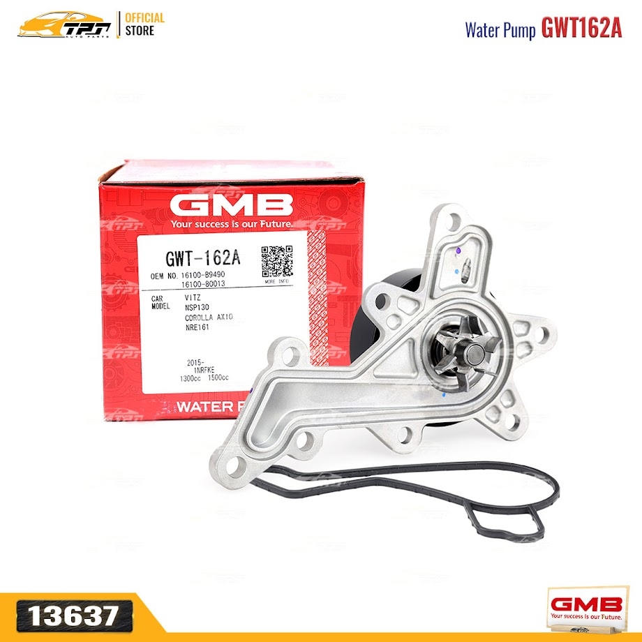 GWT162A Bơm Nước Toyota VIOS VN 1.3-1.5 16- WIGO 1.2 17- RUSH 1.5 18- [WPT198V] GMB - Japan