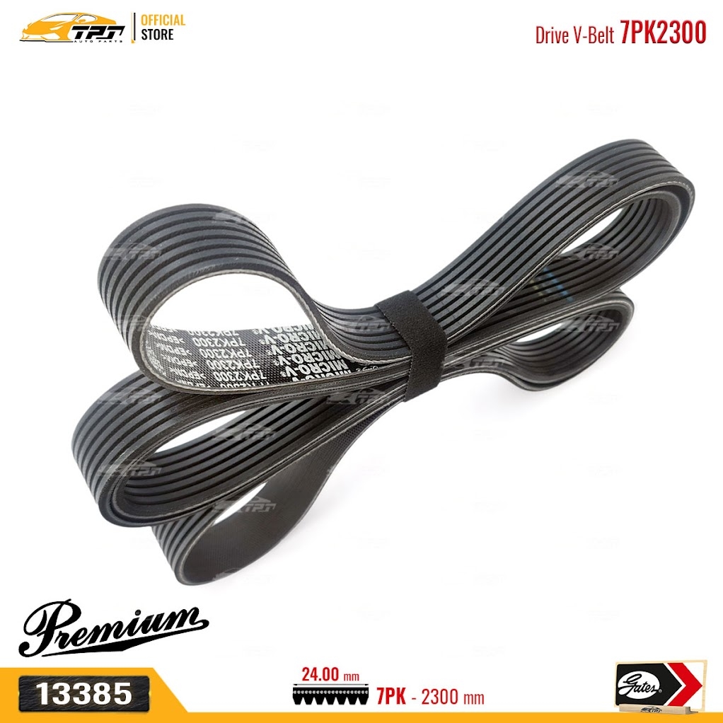 7PK2300 Premium Dây Curoa Tổng Toyota INNOVA - HILUX 2.7 - FORTUNER 2.7 (Hàng Cao Cấp) GATES - Usa