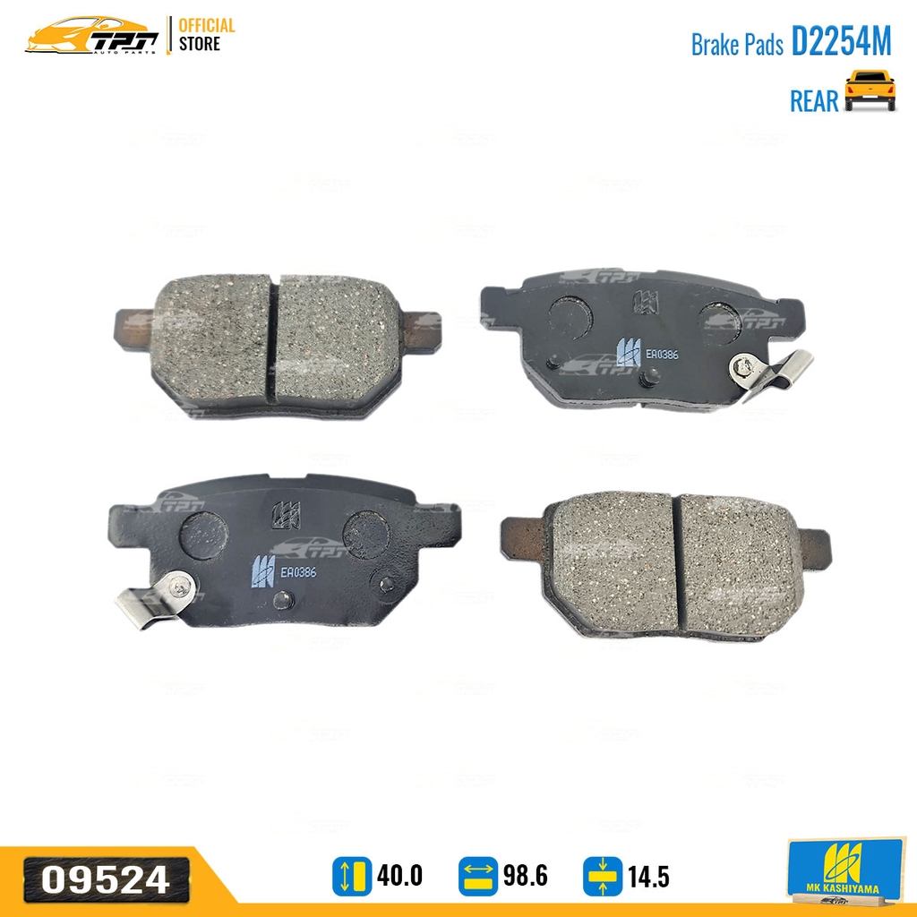 D2254M Bố Thắng - Má Phanh SAU Toyota VIOS VN 1.5 07- YARIS 1.0 1.5 05- ALTIS VN 1.8 2.0 1.6 08- MK Kashiyama - Japan