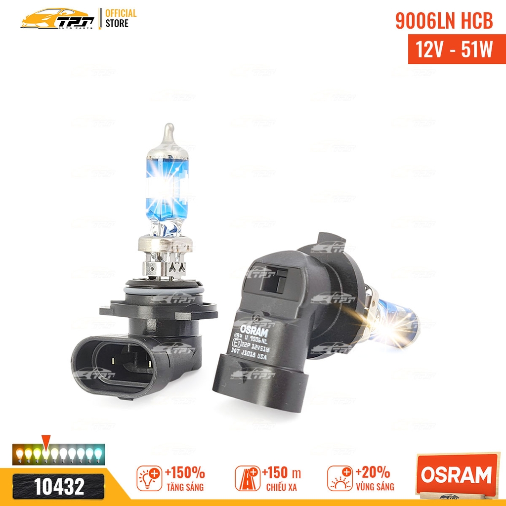 9006NL HCB Bóng Đèn Halogen Tăng Sáng 150% HB4 9006 [12V - 51W] Hộp = 2 Cái OSRAM - Germany
