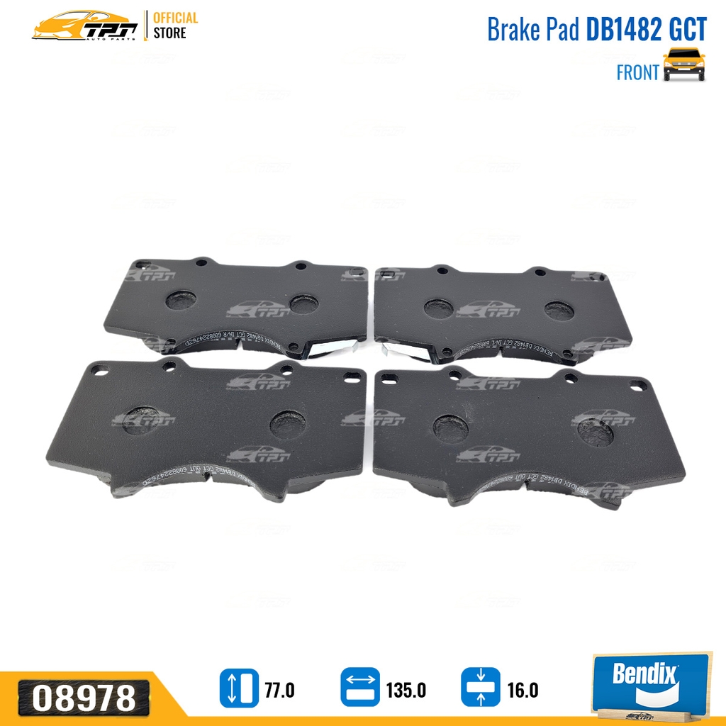 DB1482 GCT Bố Thắng - Má Phanh TRƯỚC Toyota FORTUNER 05-11 HILUX 01-11 Bendix - USA