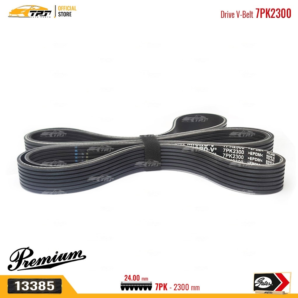 7PK2300 Premium Dây Curoa Tổng Toyota INNOVA - HILUX 2.7 - FORTUNER 2.7 (Hàng Cao Cấp) GATES - Usa