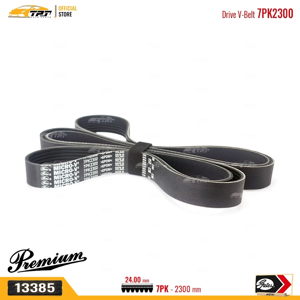 7PK2300 Premium Dây Curoa Tổng Toyota INNOVA - HILUX 2.7 - FORTUNER 2.7 (Hàng Cao Cấp) GATES - Usa