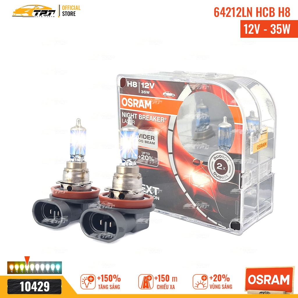 64212NL HCB Bóng Đèn Halogen Tăng Sáng 150% H8 [12V - 35W] Hộp = 2 Cái OSRAM - Germany