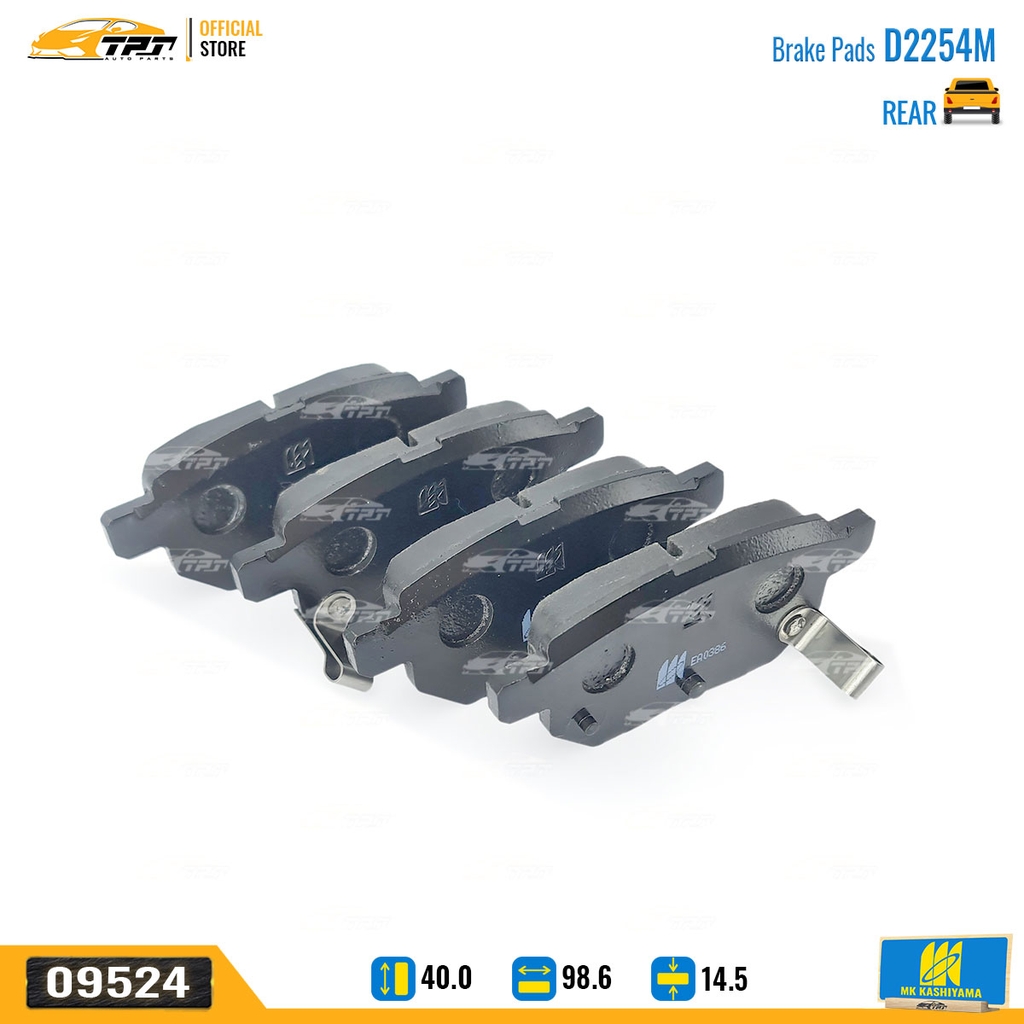 D2254M Bố Thắng - Má Phanh SAU Toyota VIOS VN 1.5 07- YARIS 1.0 1.5 05- ALTIS VN 1.8 2.0 1.6 08- MK Kashiyama - Japan