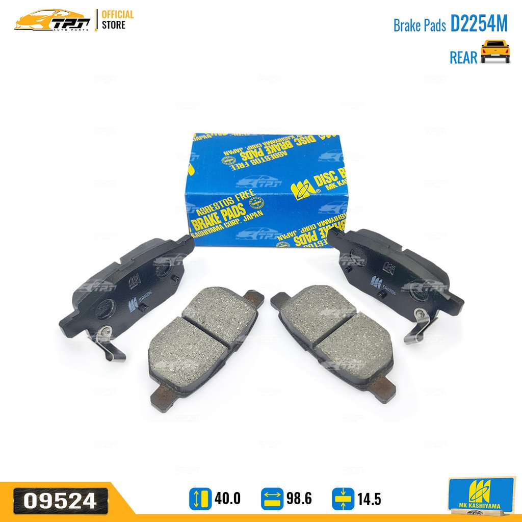 D2254M Bố Thắng - Má Phanh SAU Toyota VIOS VN 1.5 07- YARIS 1.0 1.5 05- ALTIS VN 1.8 2.0 1.6 08- MK Kashiyama - Japan