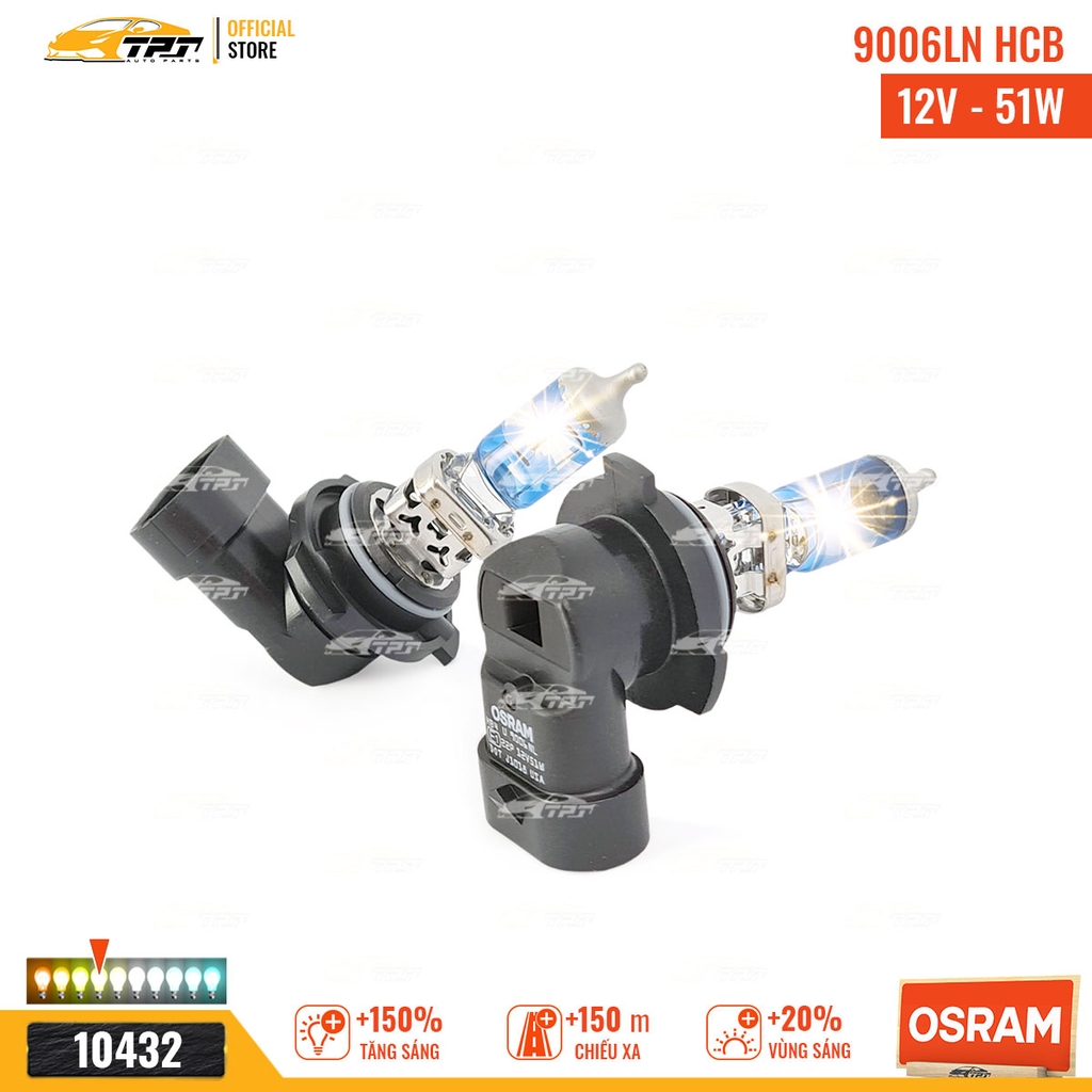 9006NL HCB Bóng Đèn Halogen Tăng Sáng 150% HB4 9006 [12V - 51W] Hộp = 2 Cái OSRAM - Germany