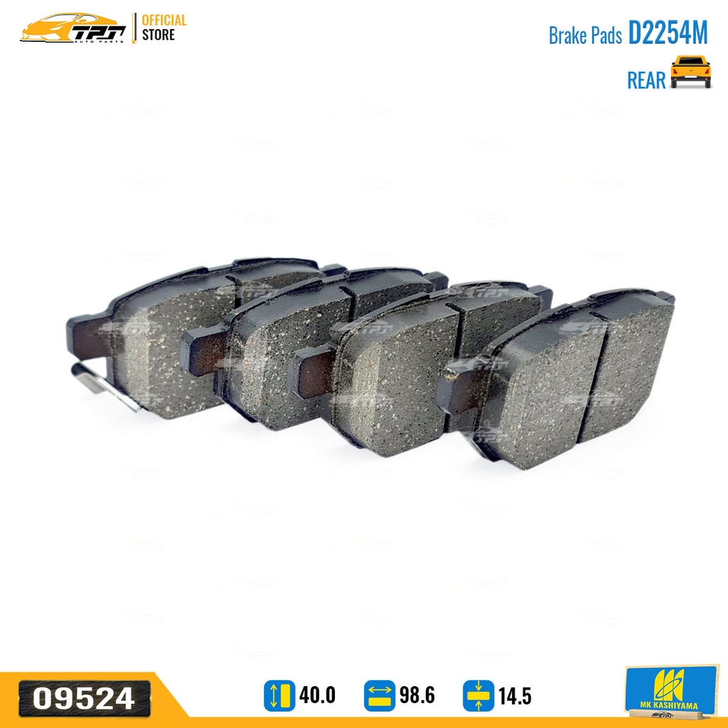 D2254M Bố Thắng - Má Phanh SAU Toyota VIOS VN 1.5 07- YARIS 1.0 1.5 05- ALTIS VN 1.8 2.0 1.6 08- MK Kashiyama - Japan