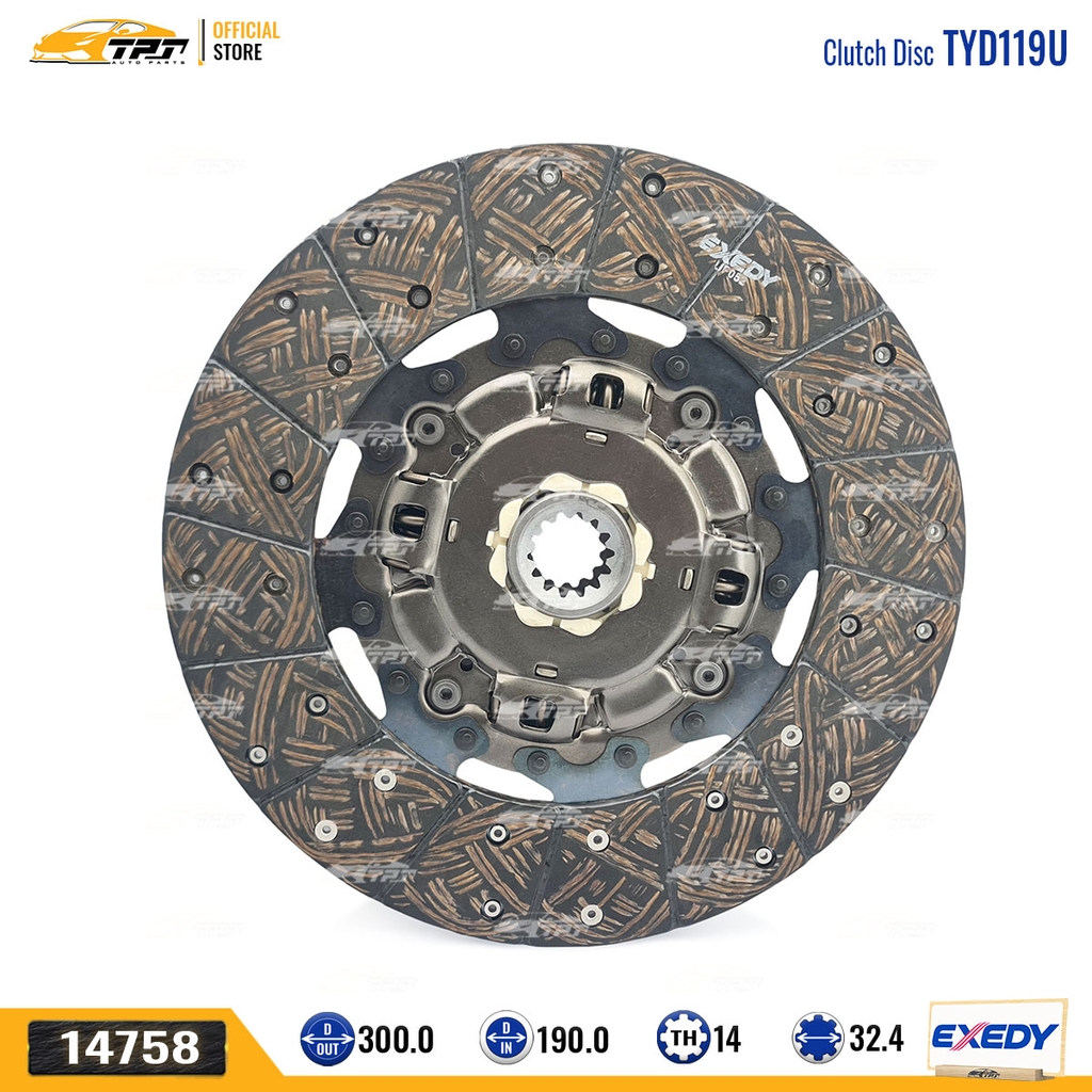 TYD119U Lá Côn Hino 300 - Toyota LAND CRUISER 80 J8 [300-190-14R-32.4] Exedy - Japan