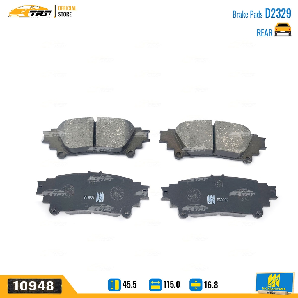 D2329 Bố Thắng - Má Phanh SAU Toyota FORTUNER 17- MK Kashiyama - Japan